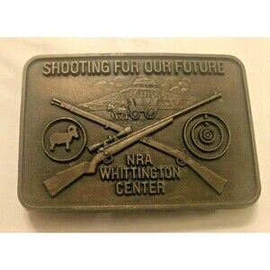Vintage NRA Shooting for our Future Whittington Center Hunting Rifle Belt Buckle